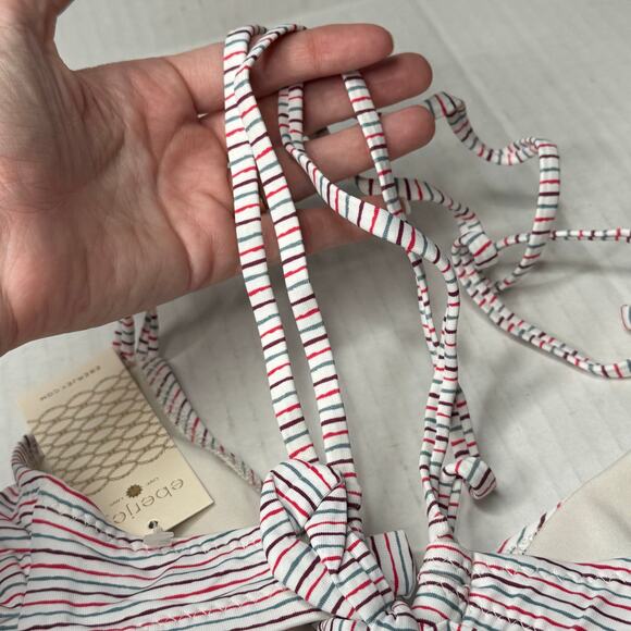 Eberjey Bikini Tops Lines Connor - Multicolor Striped NWT Size Medium - Picture 4 of 7